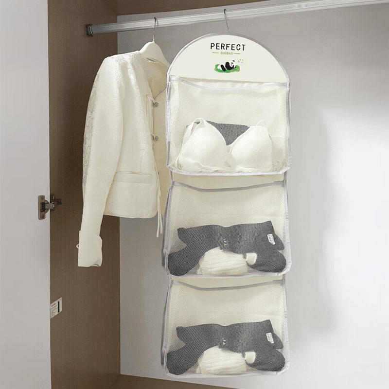 Multilayer Wall Hanging Storage Bags Large Capacity Storage Bag Home Dormitory Wardrobe Socks Underwear Storage Mesh Bags