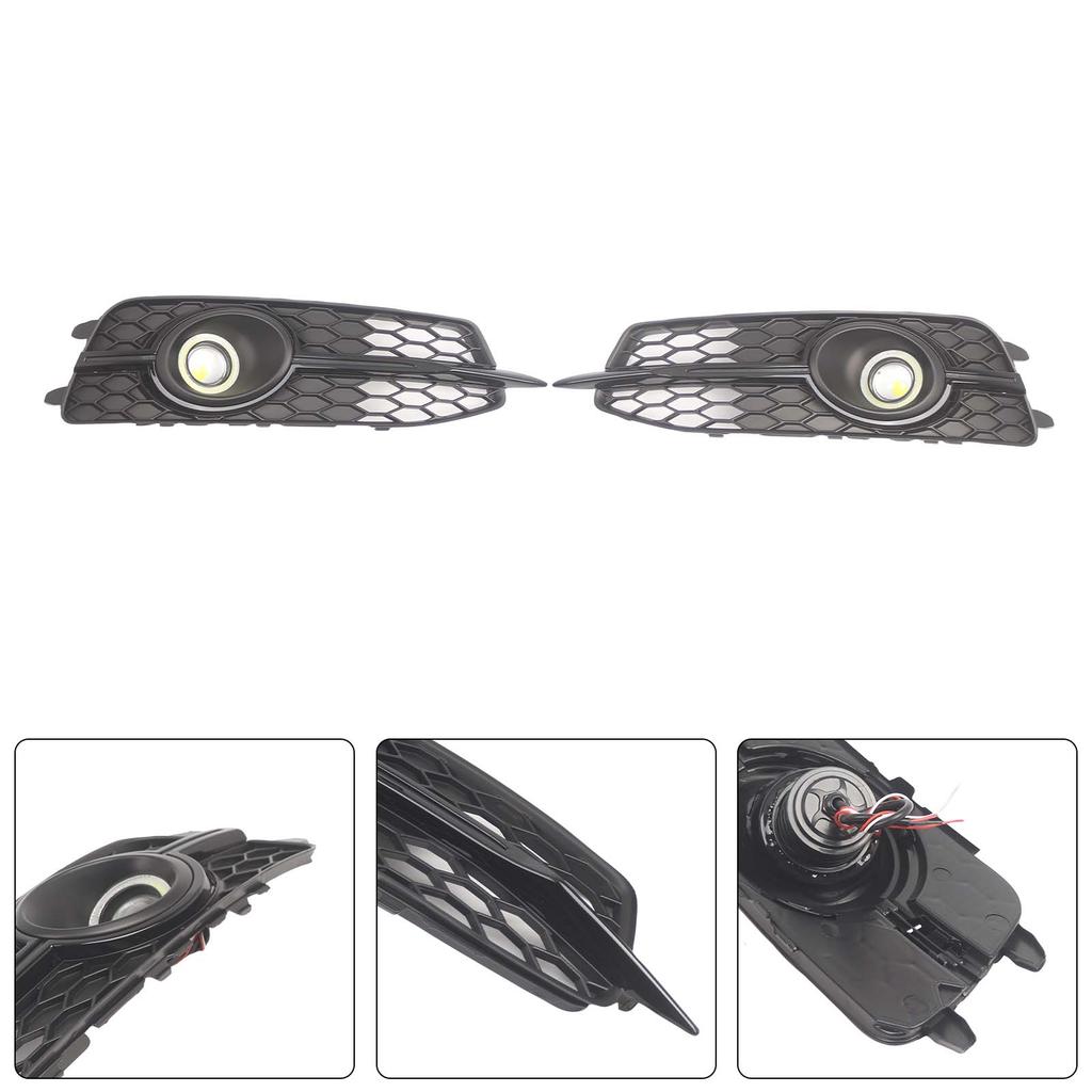 2PCS Car Front Bumper Fog Light Grille For   A6 C7 S-Line 2012-2014 W/LED