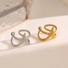 Stainless Steel Starfish Open Rings For Women Men Fashion Gold Color Irregular Textured Starfish Adjustable Ring Jewelry Gift