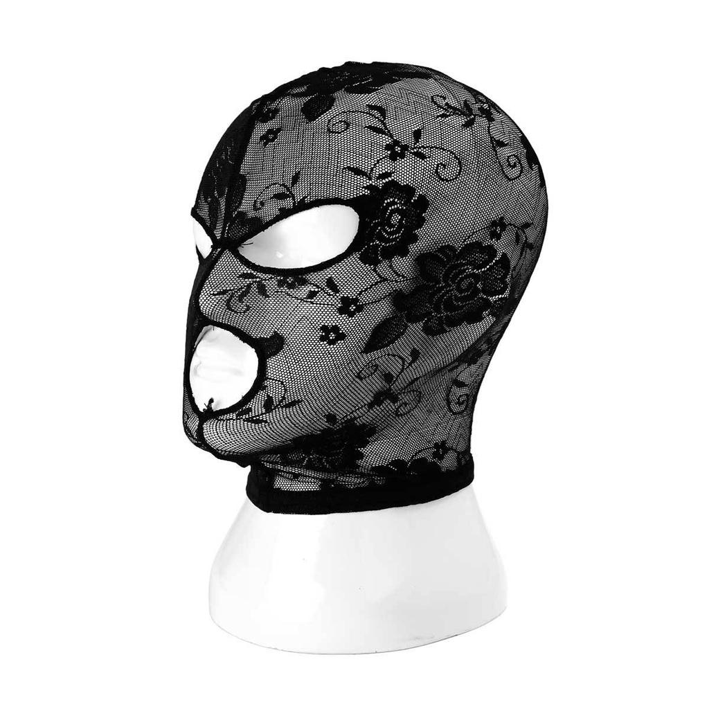 Women Sexy Black Lace Mask Masquerade Party Mask Adult Lace Full Face Hood Head Cover Festival Halloween Cosplay Eye Mask