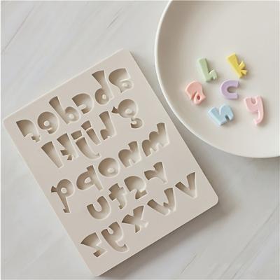 1 piècePetit Écrire Alphabet Anglais Chiffre Moule Silicone Fondant Lettres Minuscules Sugarcraft Moule Cuisson Cupcake Outil Décoration Gâteau