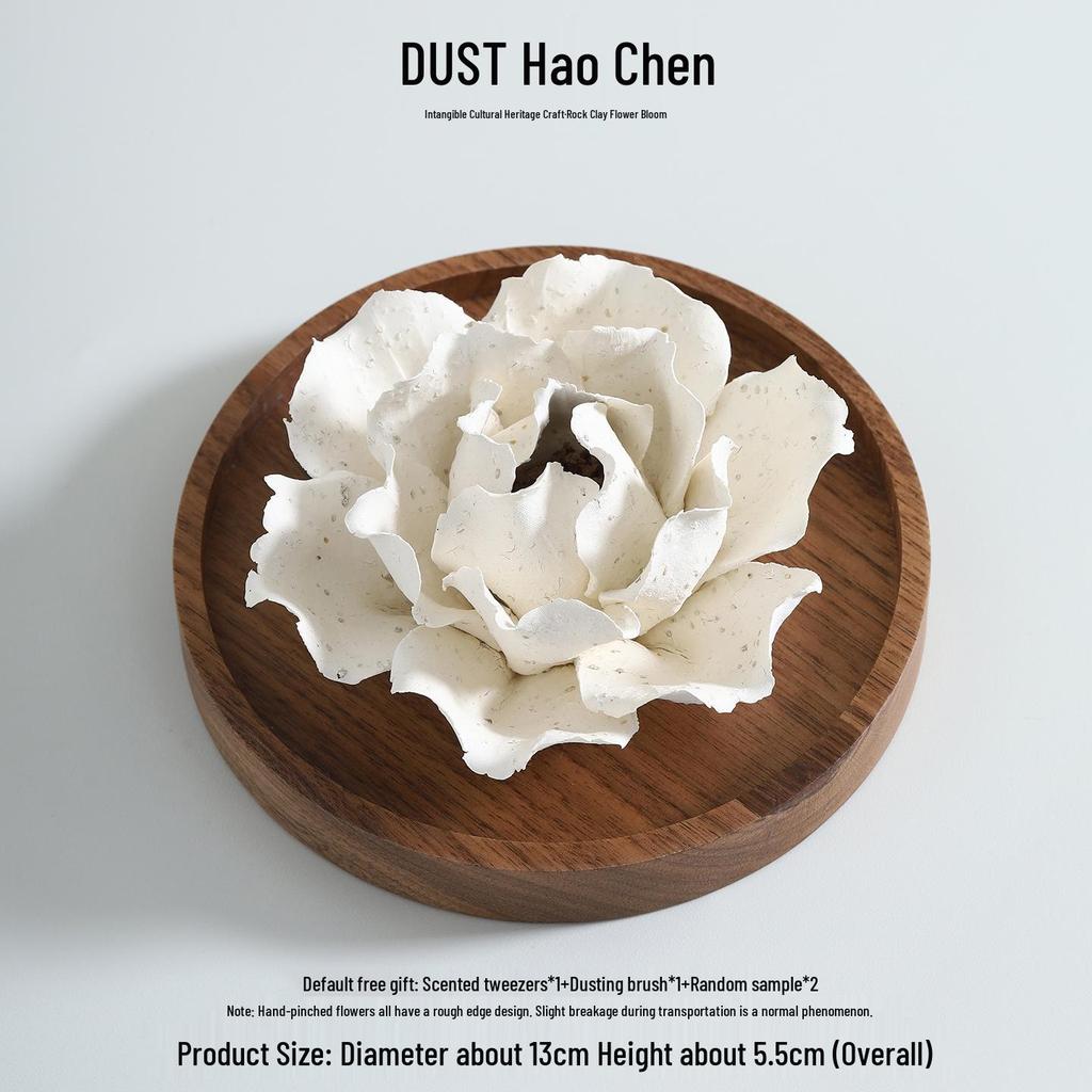 Handmade Ceramic Flower Incense Holder - Chinese Aromatherapy Diffuser Souvenir