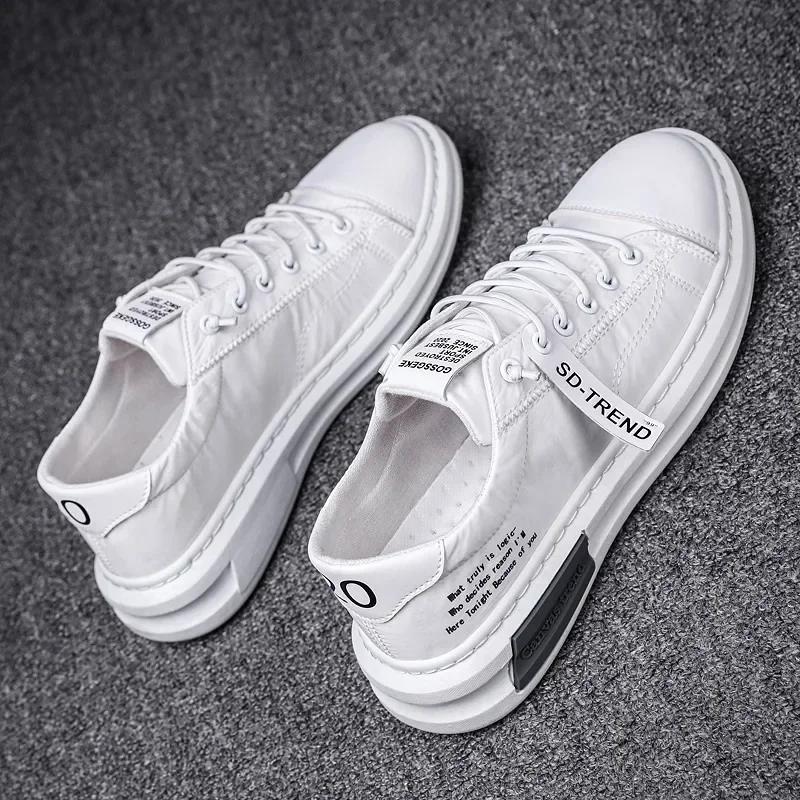Fashion New Arrival Canvas Summer Breathable Comfortable Men Sneakers Fashion Lace-up Casual Walking Flats Men's Vulcanize Shoes
