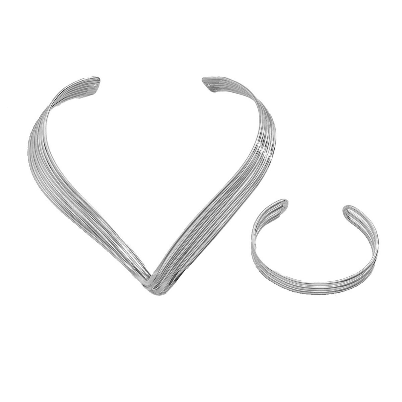 Минималистичный и свежий ювелирный набор One Size серебряный