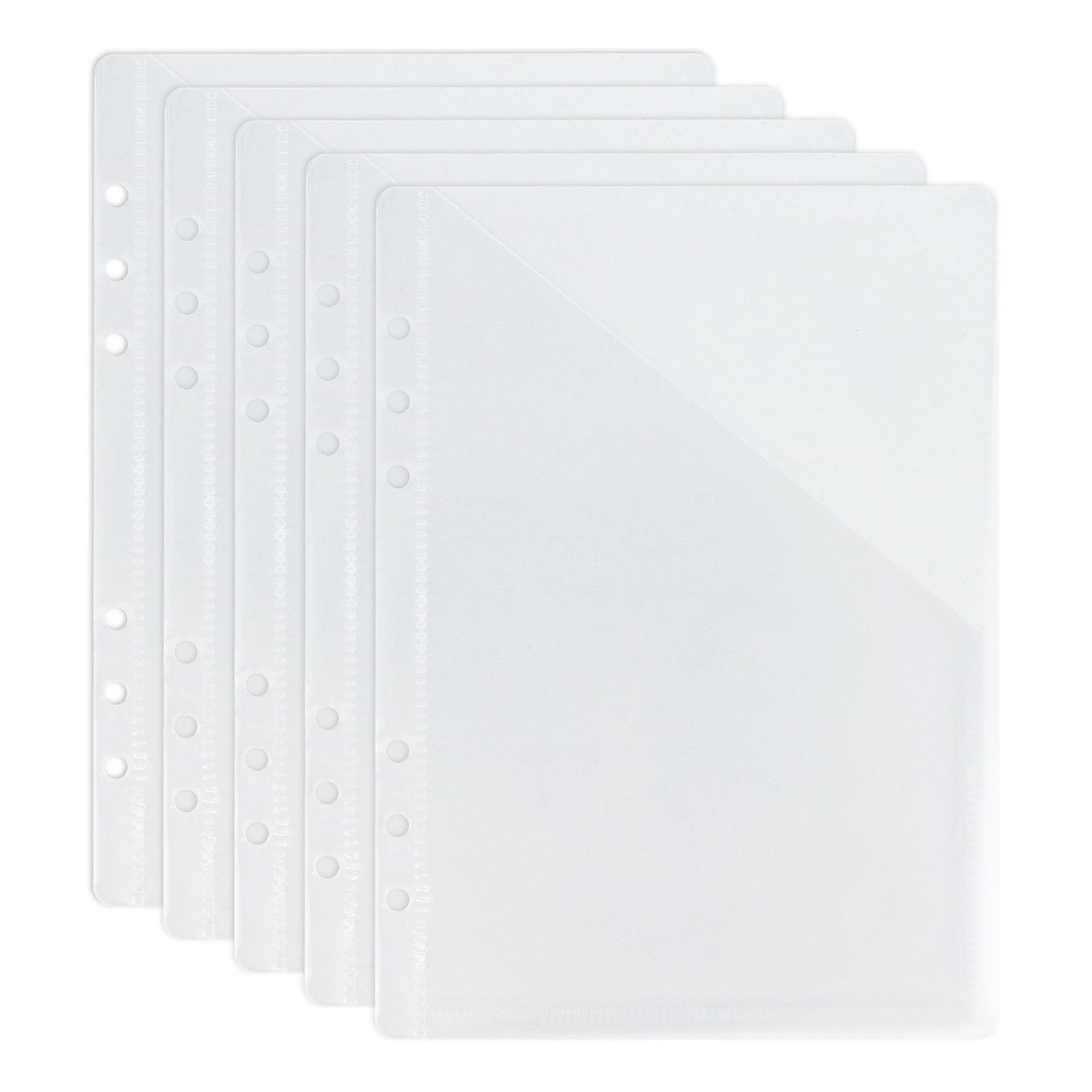 A5 Double-Sided Bevel Transparent Loose Leaf Storage Bag Receipt Waterproof PVC Filing Bag (as the picture,A5)