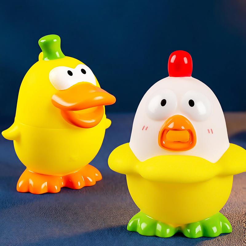 New Fun Cartoon Screaming Chicken Squeezeable Duck, Soft And Bouncy Animal Figurine, Stress-Relieving Toy
