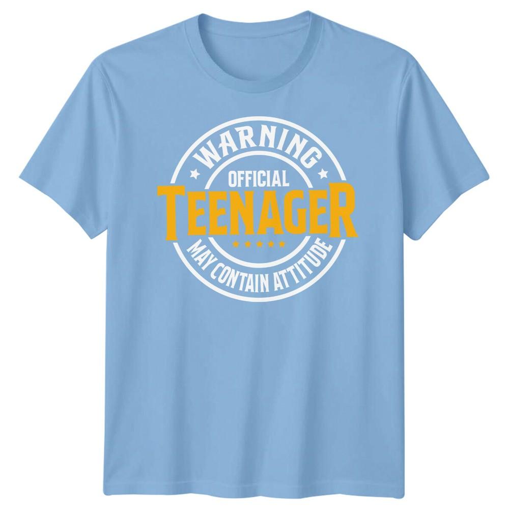 Official Teenager Warning May Contain Attitude Teen Unisex Graphic Tee Unisexs Top S