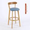 Nordic Solid Wood Bar Stool with Backrest - Modern Minimalist High Chair for Home or Milk Tea Shop