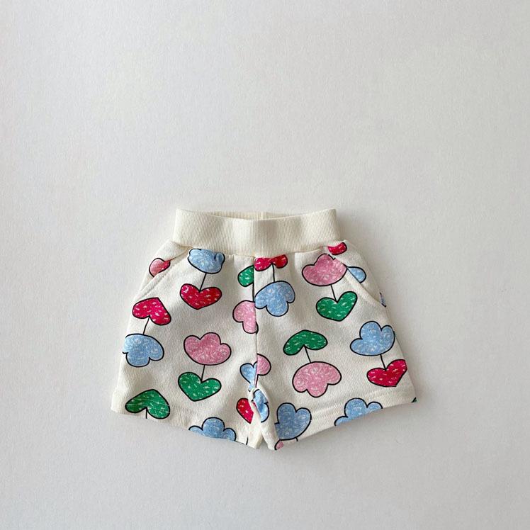 Korean Style Summer Balloon Sleeve Toddler Two-Piece Shorts Set