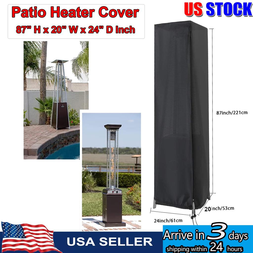 2/1PCS Pyramid Torch Patio Heater Cover Heavy Duty Standing Patio Heater Protector For Outdoor Triangle Glass Tube Heater