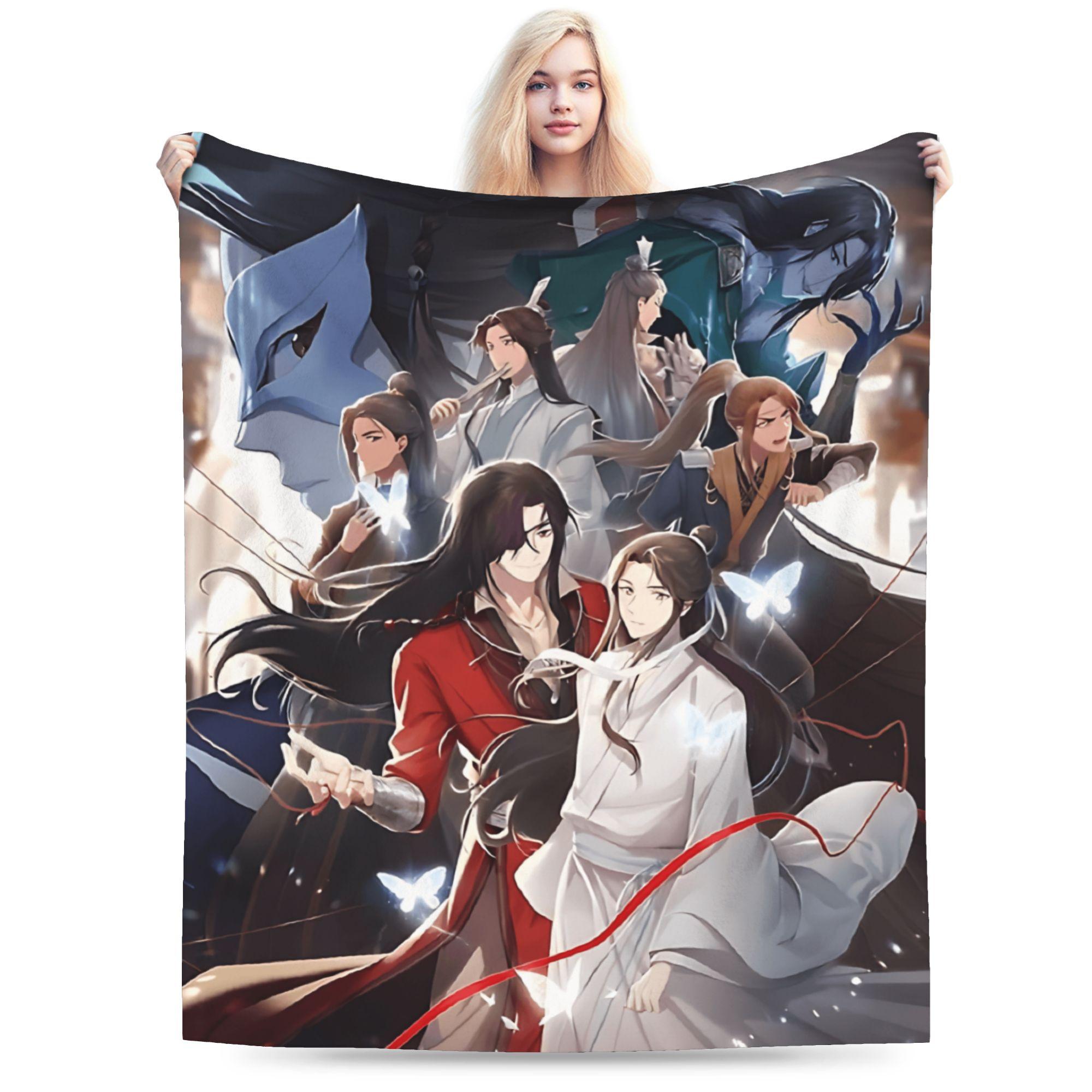 TGCF Hualian Xielian Romantic Warm Soft Blanket Students Plush Bedding Throws Fluffy Couch Chair Flannel Bedspread Sofa Bed 30x40in