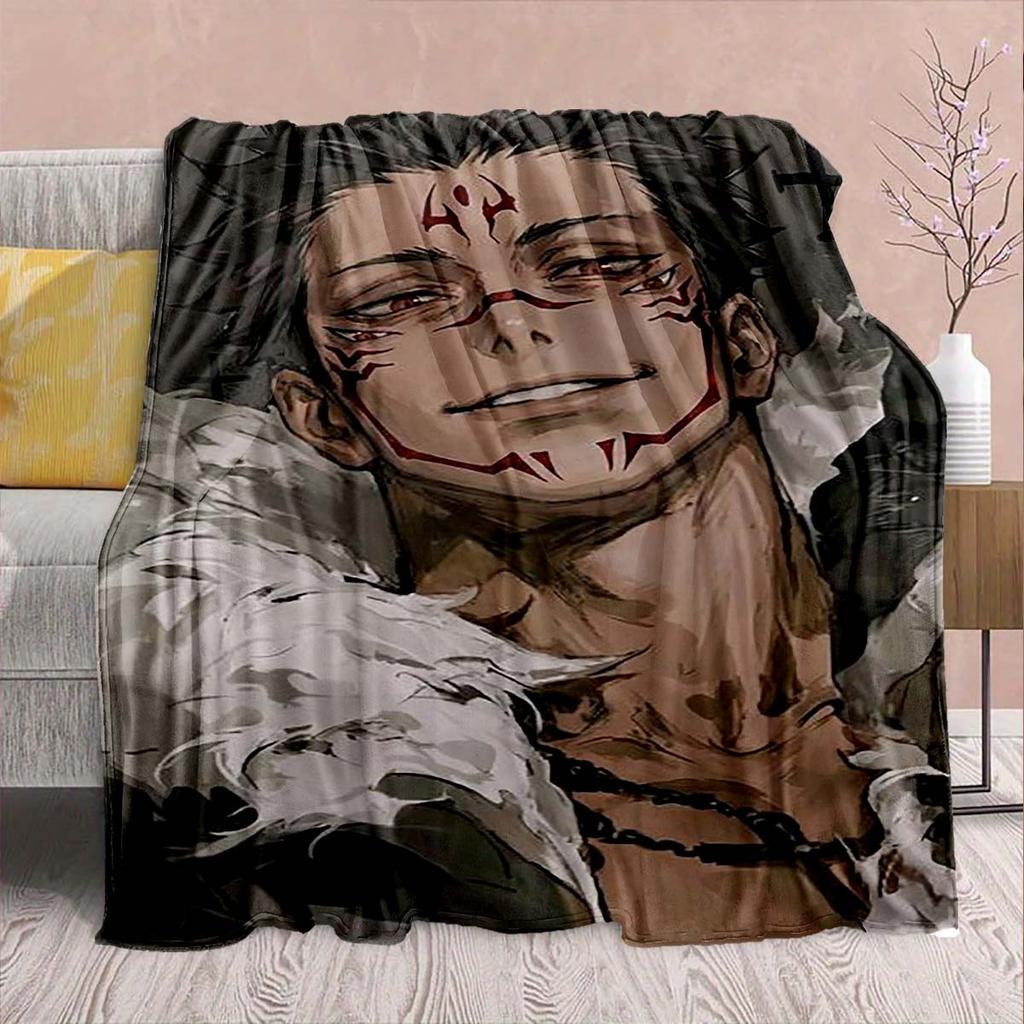 Jujutsu Kaisen Lightweight Flannel Blanket Soft Warm Cozy Throw Plush Sofa Bed Decor