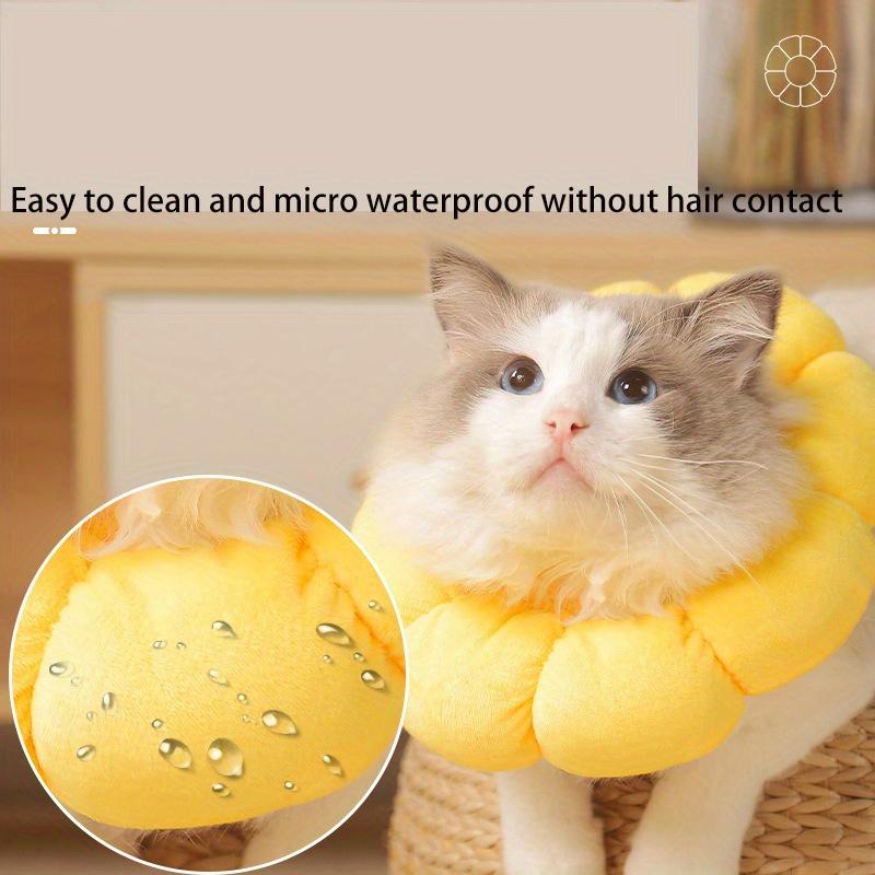 Sunflower Pet Collar Adjustable Anti-Bite Surgery Anti-Lick Wound Healing Cat Protection Collars Soft Plush Pet Head Cover