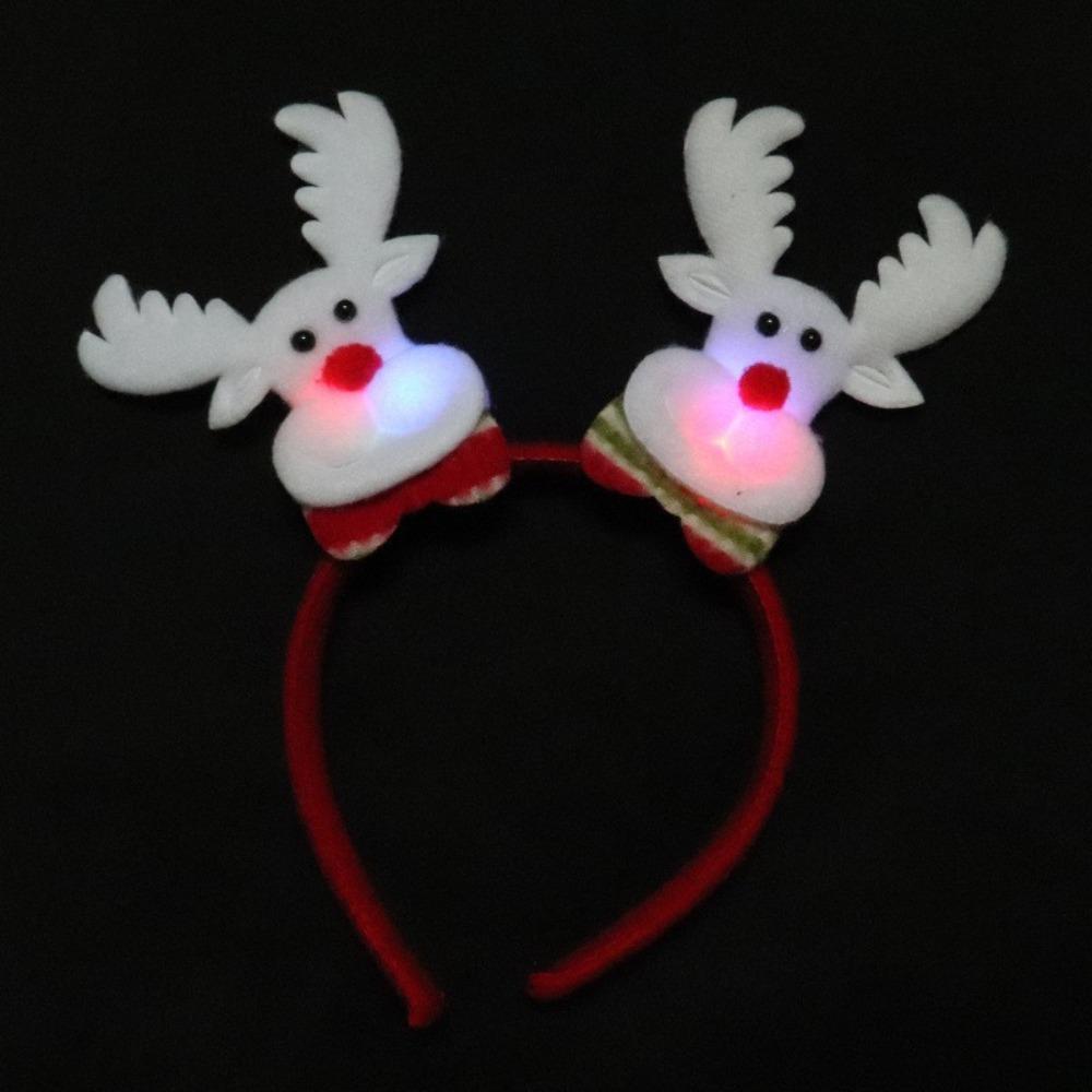 Snowman Christmas LED Headband Red Santa Hairband Snowman LED Light Headband  New Year's Eve