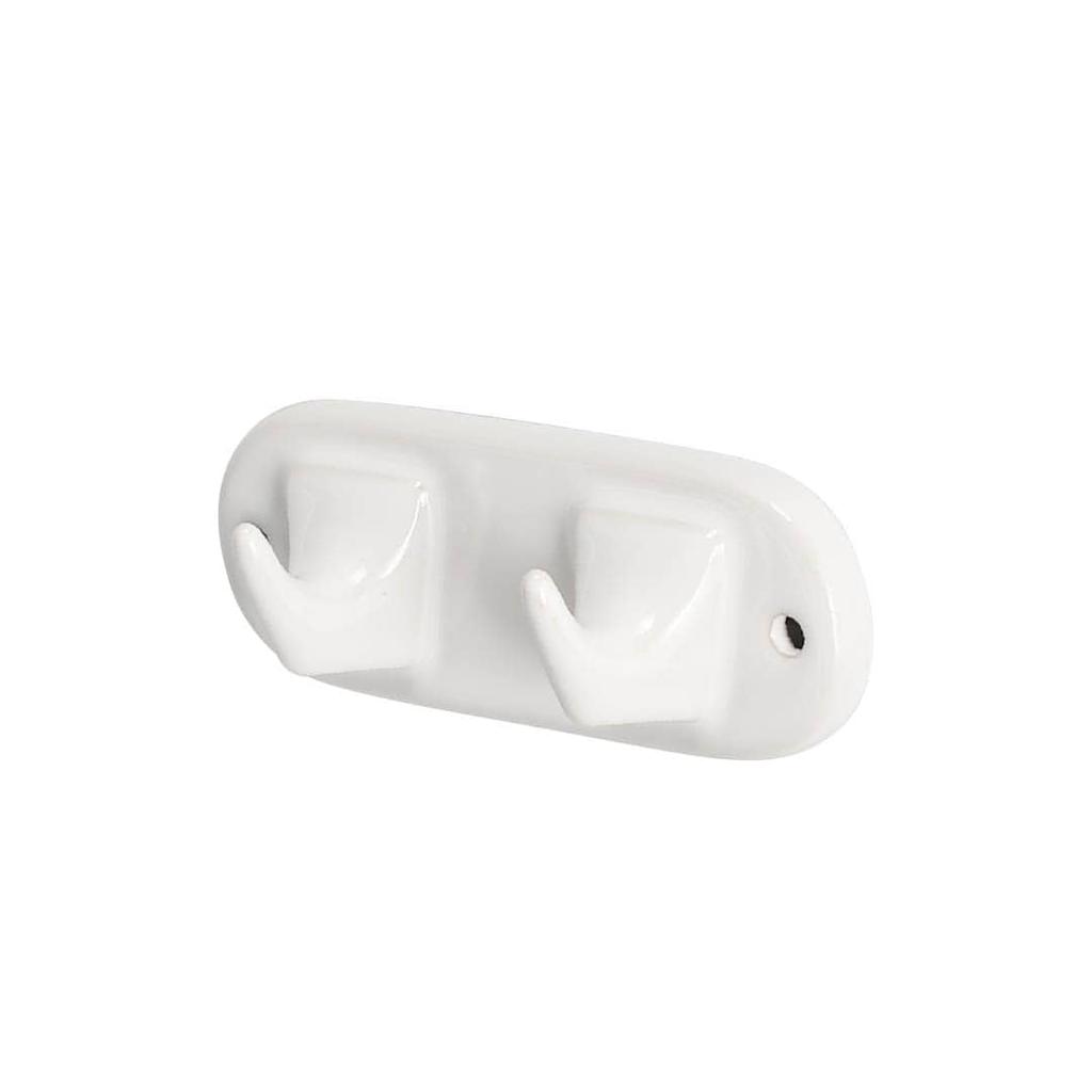 Dulton Porcelain 2 Prong 2 A Timeless Ceramic DIY Wall Height Width Depth Hook, Row, Classic, Parts, Hanging, 6.1cm, 15.9cm, 5.2cm, Y-0617/2
