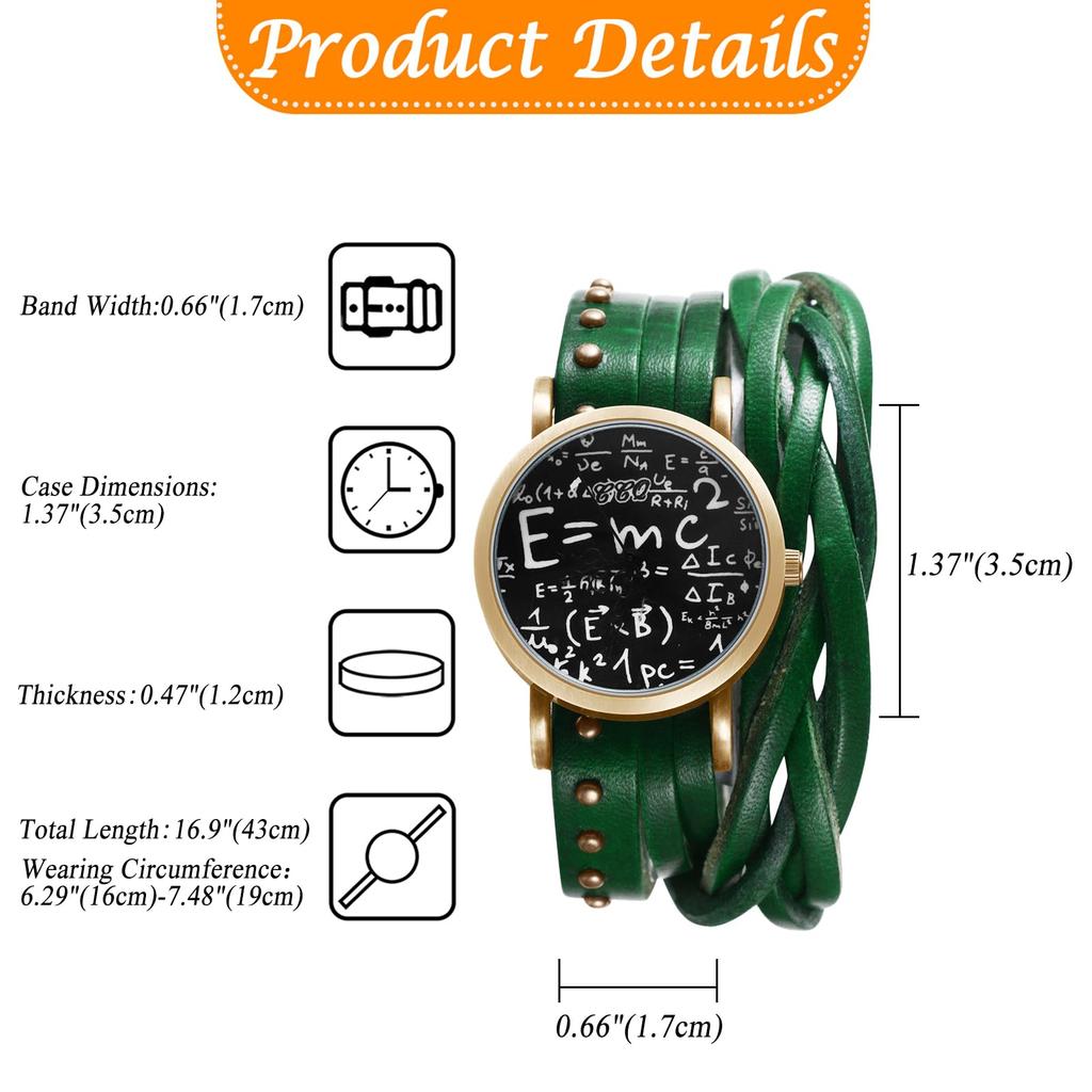 Unisex Geflochtenes Lederarmband Antike Uhr: Wasserdichte Analog-Armbanduhr aus Leder mit Quarzwerk, Große Funktionsvielfalt - Perfekt