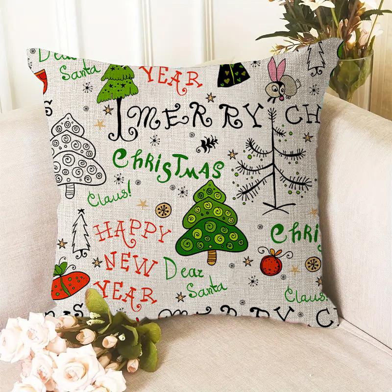 Christmas Pillow Cushion Home Living Room Decoration Printed Pillow Case Bedroom Large Cushion