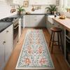 Hallway Runner Rug Soft Floral Kitchen Rugs Washable Non Slip Corridor Long Carpet Bedroom Bedside Bath Laundry Room Floor Mat