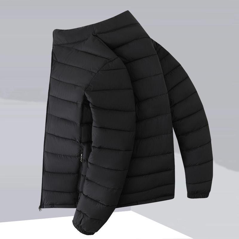 Men's Lightweight Stand-Up Collar Cotton Jacket - 2023 Autumn/Winter Fashion, Short Style, Thin, Warm, Casual, Large Sizes Available.