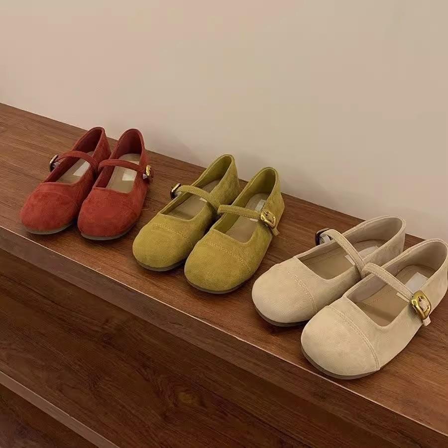 French flat-bottomed shallow mouth Mary Jane single shoes women's 2025 new summer Korean version ballet gentle evening shoes Doudou shoes