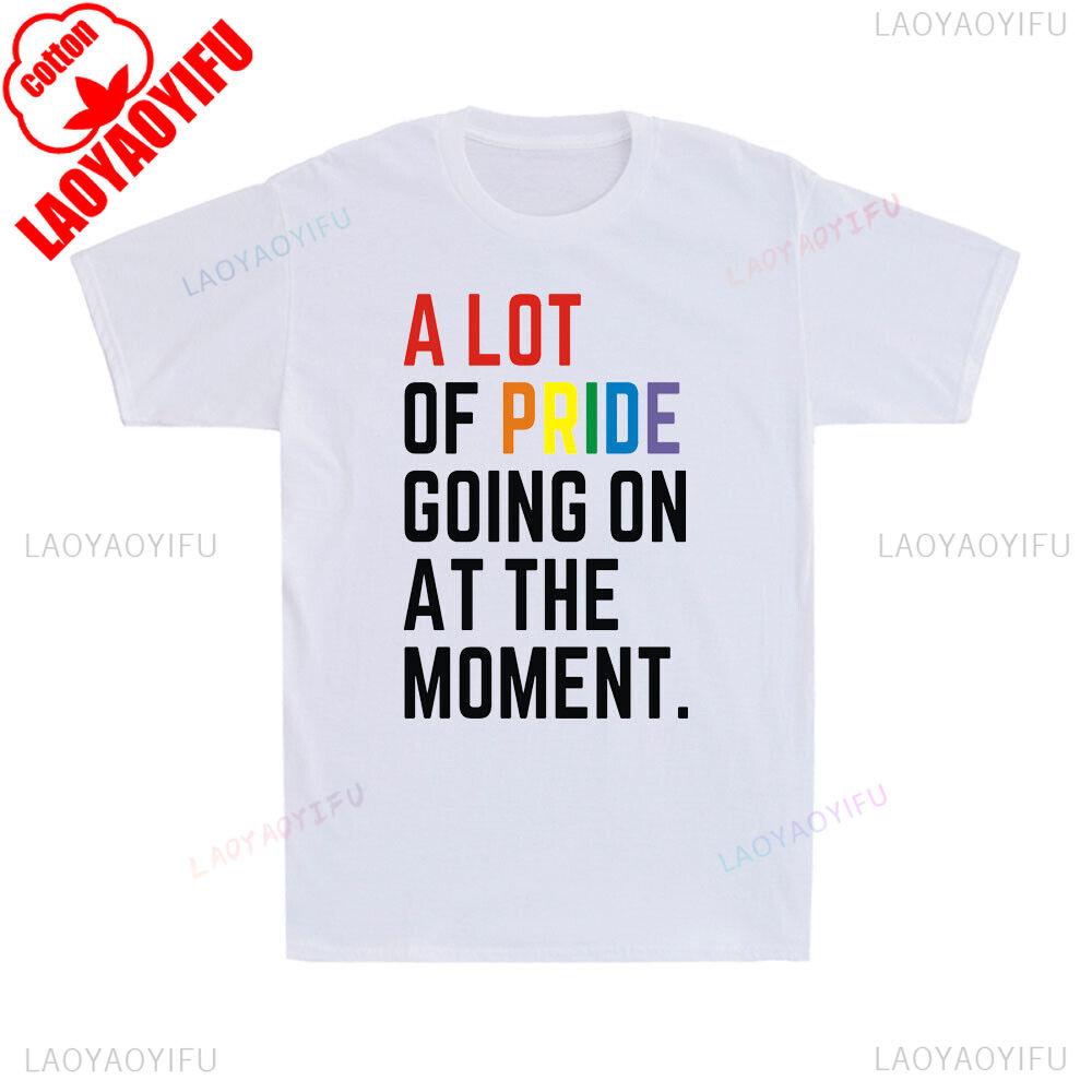 LGBT Pride Monat Lustig Viel Stolz Gerade Los Herren T-Shirt Unisex Buchstaben Slogan Gedruckt Sommer Kurzarm