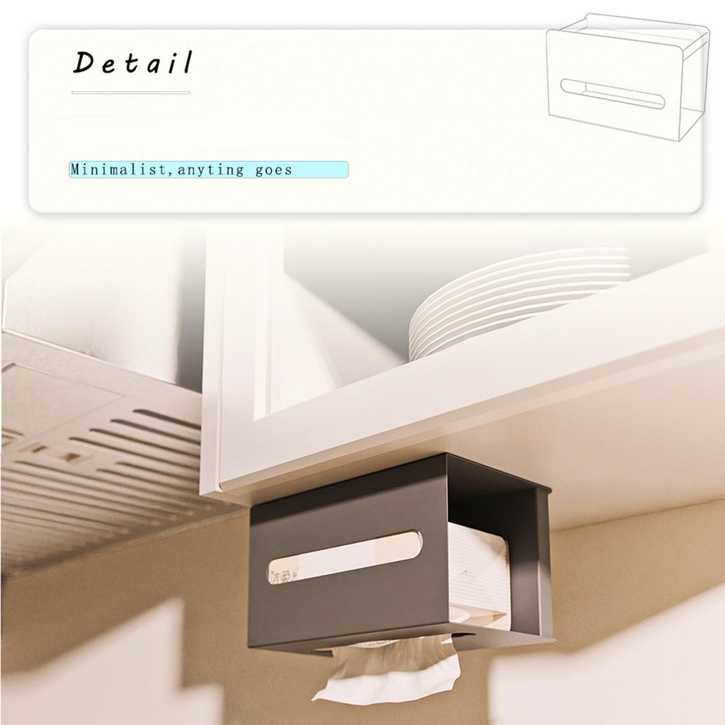 Multifunction Punch-free Magnetic Home Tissue Box Carbon Steel Tissue Storage Box