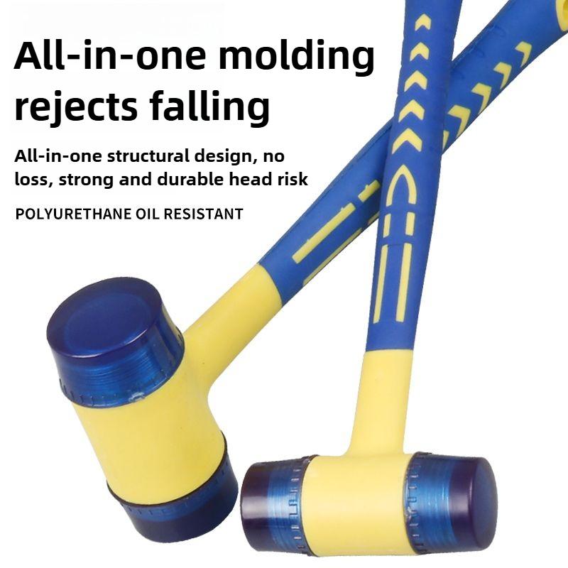 Double-Headed Detachable Insulated Installation Hammer 11mm-11mm Rubber Mallet with Rubber Handle for Installation