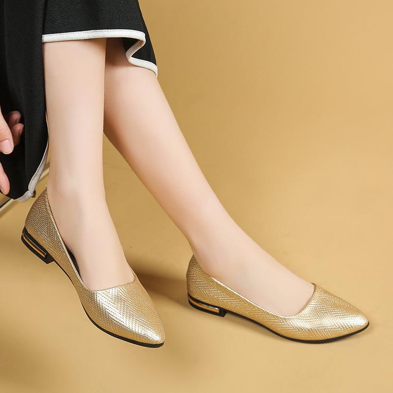 Gentle evening wind pointed head shallow mouth single shoes women's flat bottom 2025 spring and summer new soft sole versatile simple women's shoes