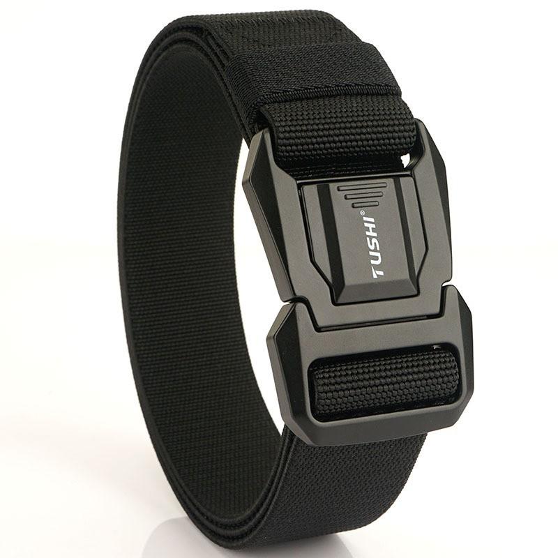 

3.8cm Aluminum Alloy Buckle Quick-release Elastic Waist Belt Men s Pants Design 125cm чёрный