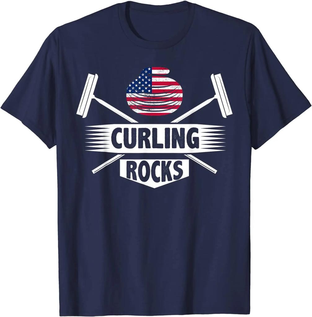 Curling Stones Morsom Curlingstein Gave til Curlere T-skjorte Premium Bomull Kort Erme Rund Hals Herre T-skjorte Ny S3XL
