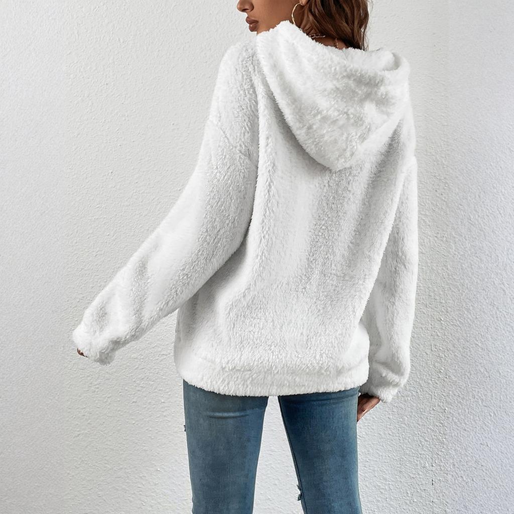 Women's Fashionable Casual Versatile Loose Fitting Pullover Hoodie With Hooded Fleece Hoodie