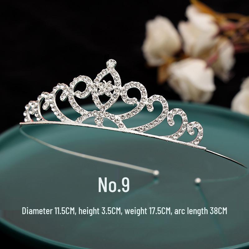 Serre-tête Couronne de Princesse à Strass pour Enfants - Mignon Style Peigne Chat Lapin Incrusté de Diamants pour Filles