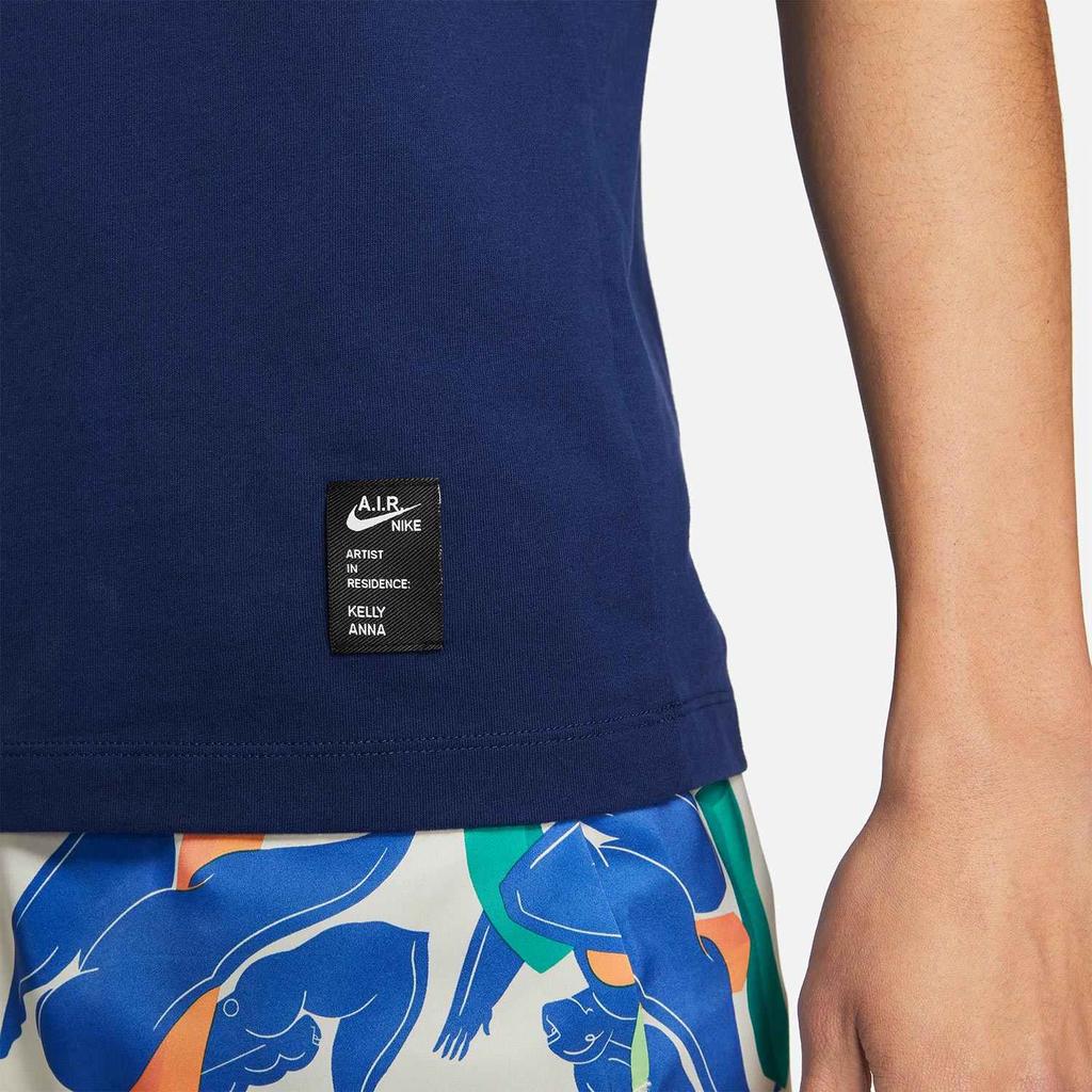 Nike X Kelly Anna London Limitovaná edice Grafický potisk Tričko s krátkým rukávem Pánské Topy Modrá CZ9882-492