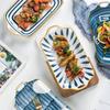 11.8-inch Japanese Ceramic Rectangular Deep Dish Plate