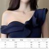 ISLAYCAOLILA E41 Karen Dress a Maxi Dress Perfect for or Party Women's (M, Navy), Flared, Long, One-shoulder Cabaret, Club, Wear.