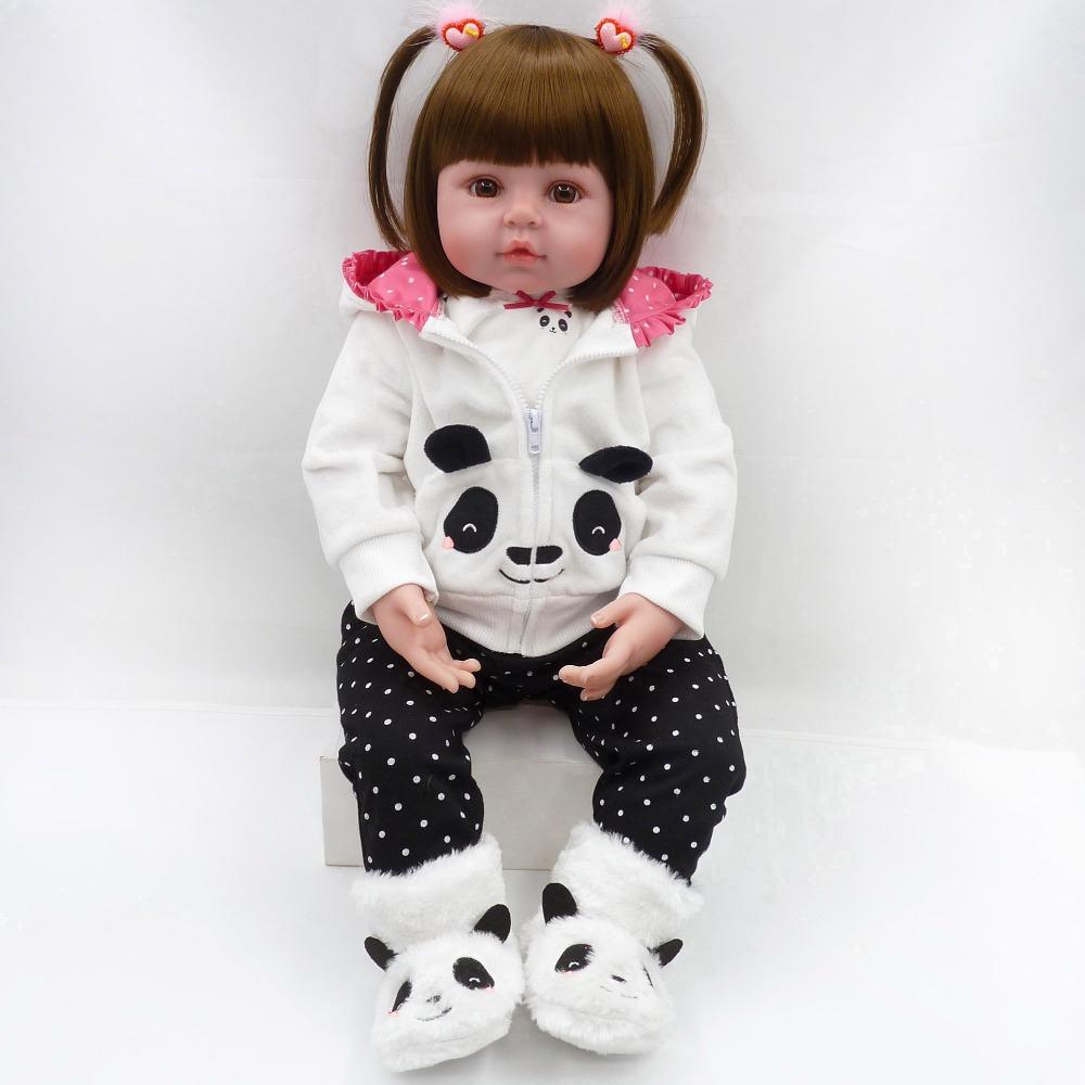 BZDOLL Soft Cloth Body Reborn Baby Doll Lifelike 19inch 48CM Soft Vinyl Newborn Girl Bebe Lovely Birthday Gift Princess Toy