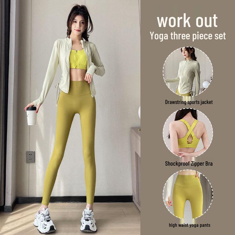 

2024 Women s Petite Yoga Set: Premium Pilates Pants & Running Jacket S