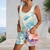 Plus Size Womens Tank Short Romper With Pockets