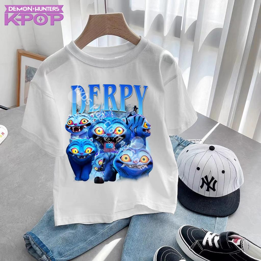 Derpy Tiger Kpop Demon Hunters Shirt for Kids Baby Girl Men Women T Shirt Cute Tiger Cartoon Clothes 2025 Hot Movie Print Soft