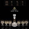 Gold Thread Crystal Glass Whisky Wine Set 7 Piece Luxury Drinking Cups for Home Bar
