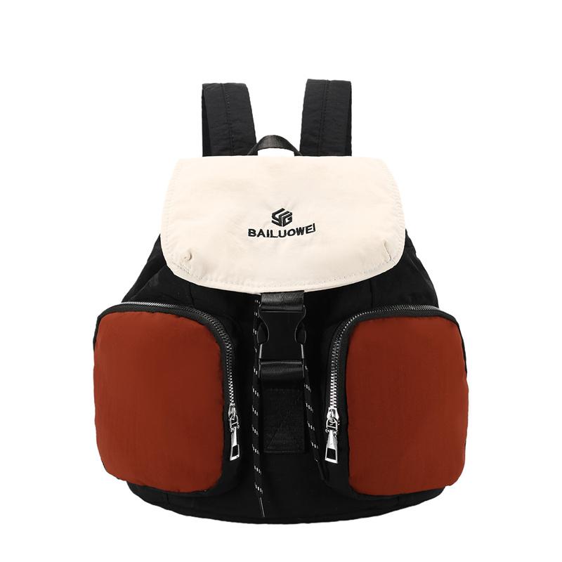 Контрастная строчка Универсальный легкий дорожный рюкзак для улицы с множеством карманов красный