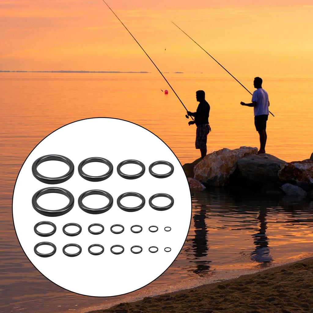 160/22Pcs/Set Fishing Rod Tips Replacement Kit Various Sizes Fishing Line Spinning Guide Eyes Rings Tip Top Repair Kit Set