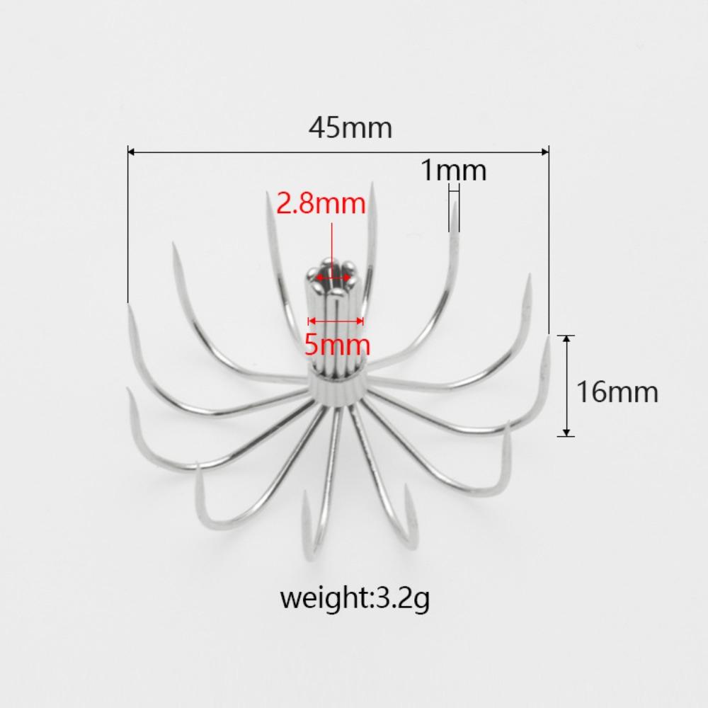 10PCS Stainless Steel Umbrella Hook Silver Fishing Tackle Jigs  Fishing Accessories