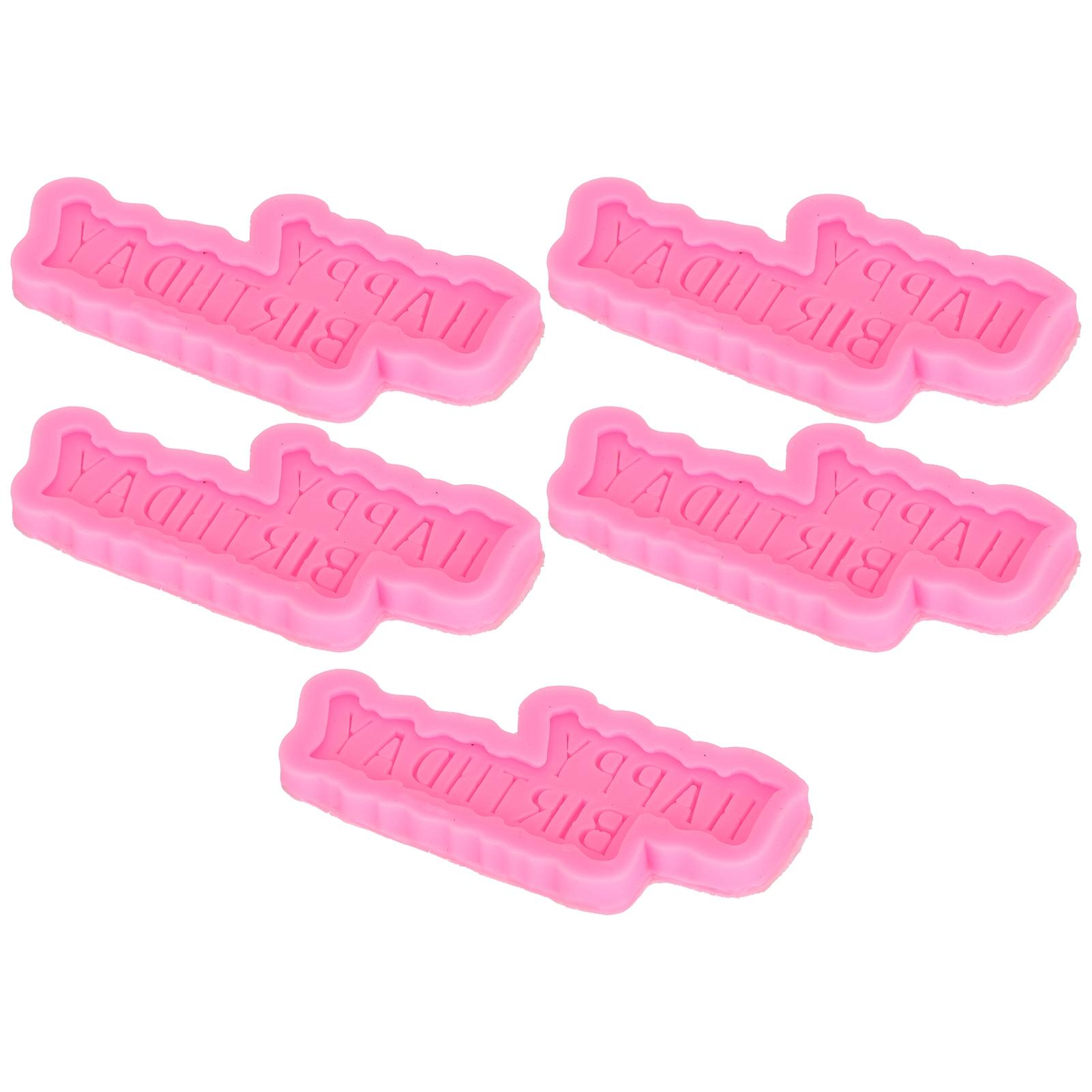 

5 шт. Силиконовая форма «С Днем Рождения», форма для помадки в виде кекса с надписью «С Днем Рождения», для украшения торта на день рождения