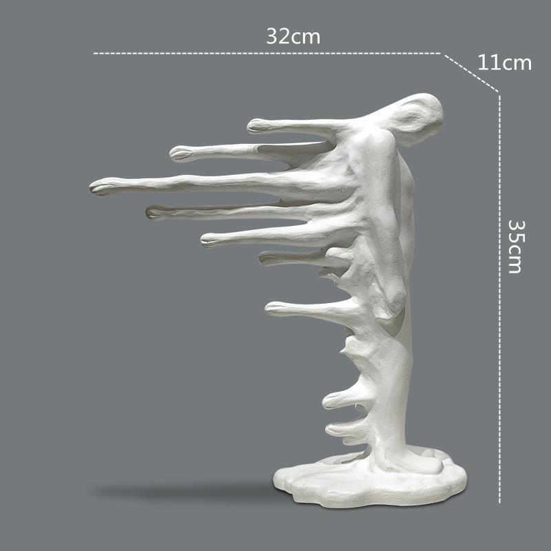 

Resin Figure Sculpture Abstract Human Body Ornament Water Drop Bevel Figurine Silver Man Decorative Figurines Home Accessories