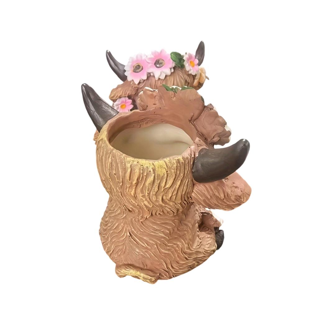 Home Decor Resin Cow Figurine Set Creative Small Statue for Shelf Table