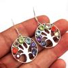 Orecchino Chakra dell'albero della vita Gioielli da donna in argento sterling puro 925