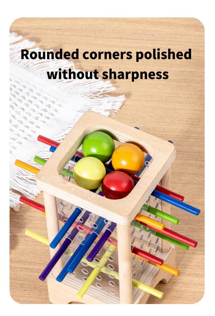 Montessori Wooden Pegging & Throwing Game: Color Recognition & Parent-Child Interaction Toy