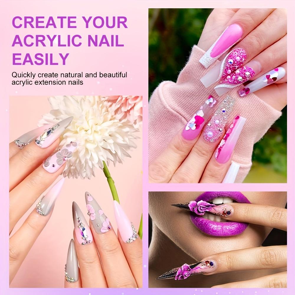 6 Pieces 6 Size Acrylic Handle Violet Nail Art Brush NO.2,4,6,8,10,12 Brush Pen Set DIY Nail Art Painting Brush
