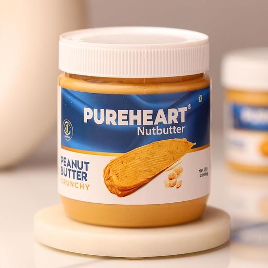 Pureheart Nutbutter Crunchy Peanut Butter 200 gm | Natural & Premium Roasted Peanuts | High Protein, Rich in Fiber | Zero Trans Fats